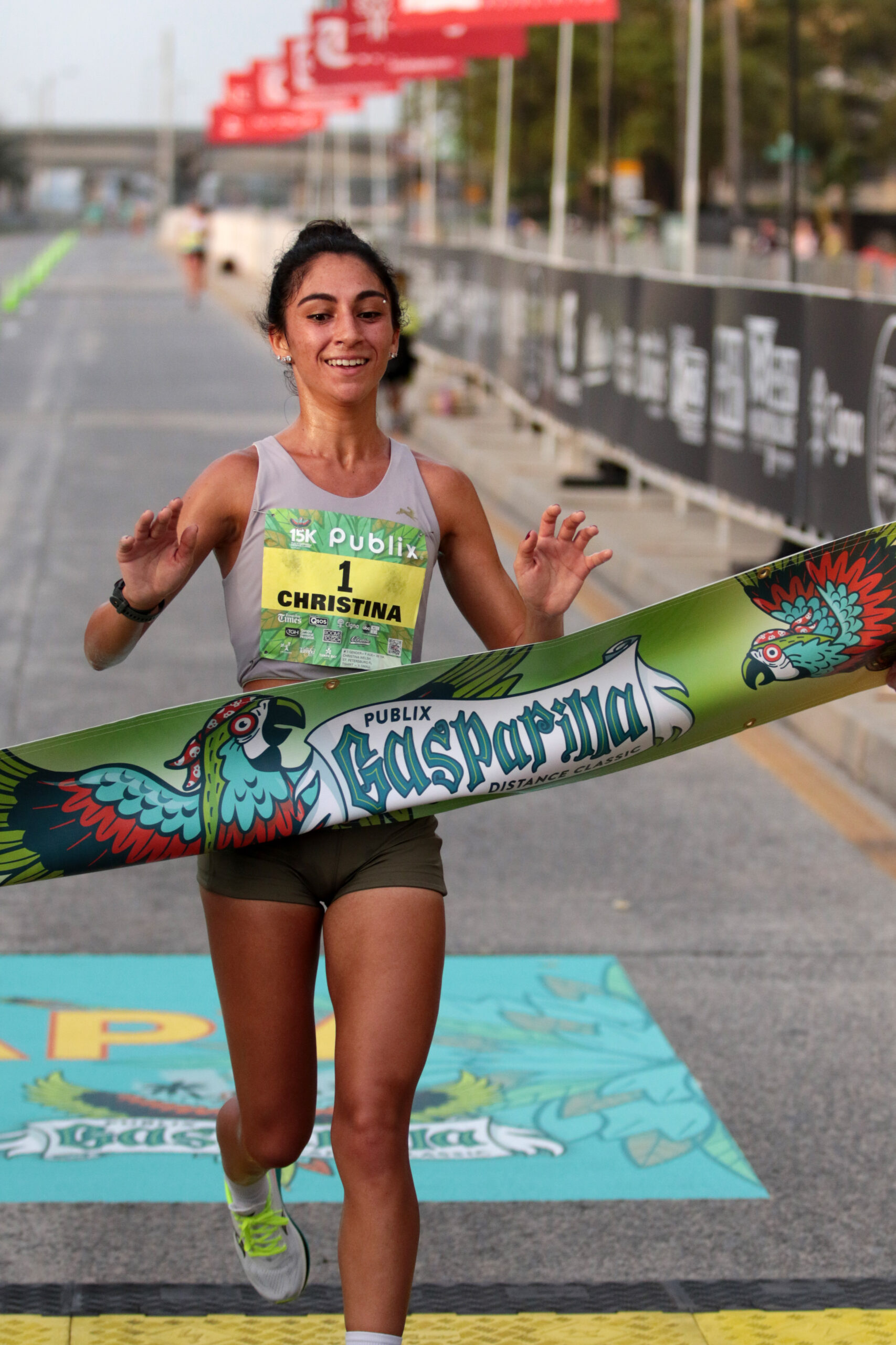 Christine Welsh Finish line 15K