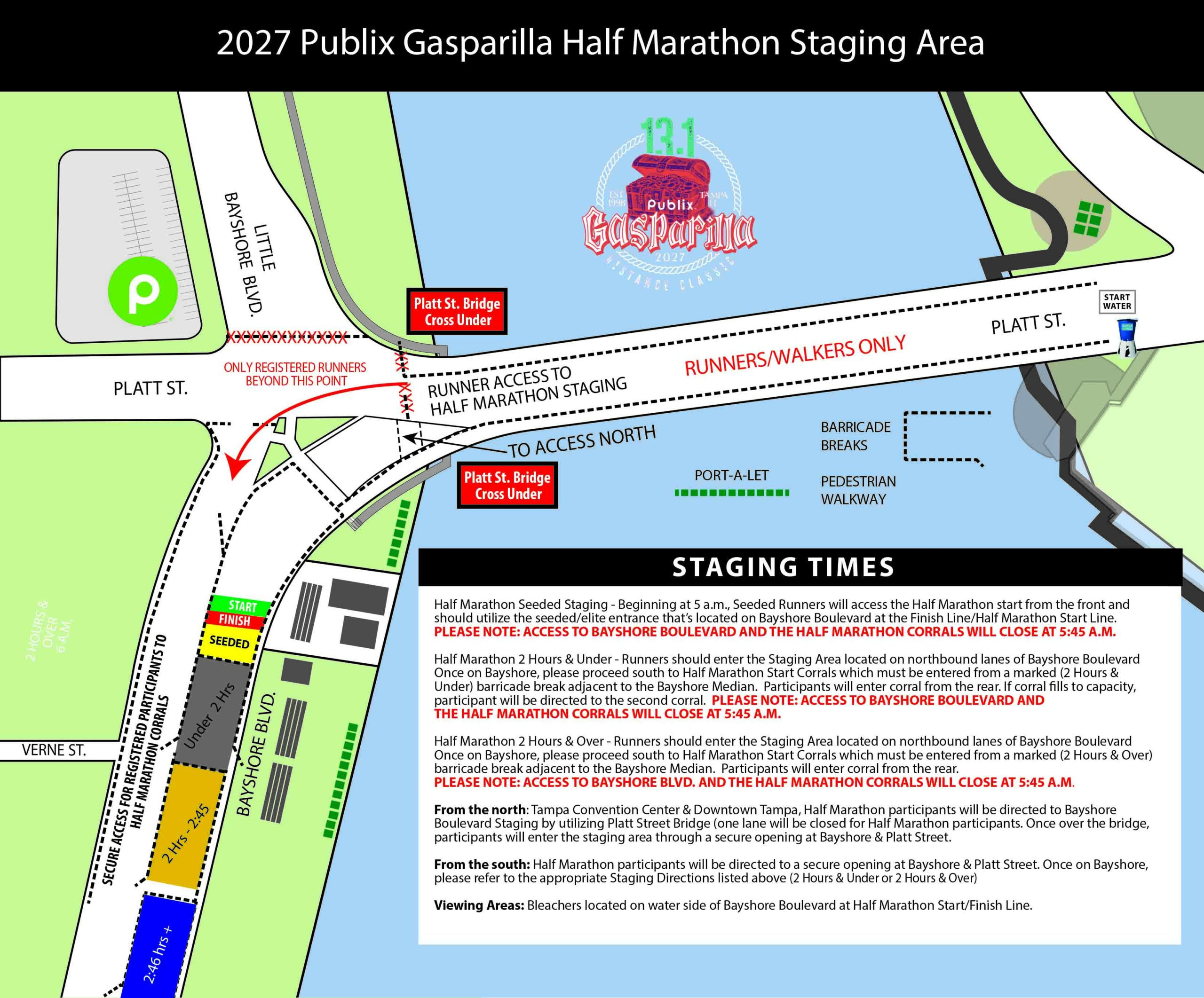 2027 Publix Gasparilla Half Marathon Staging Map